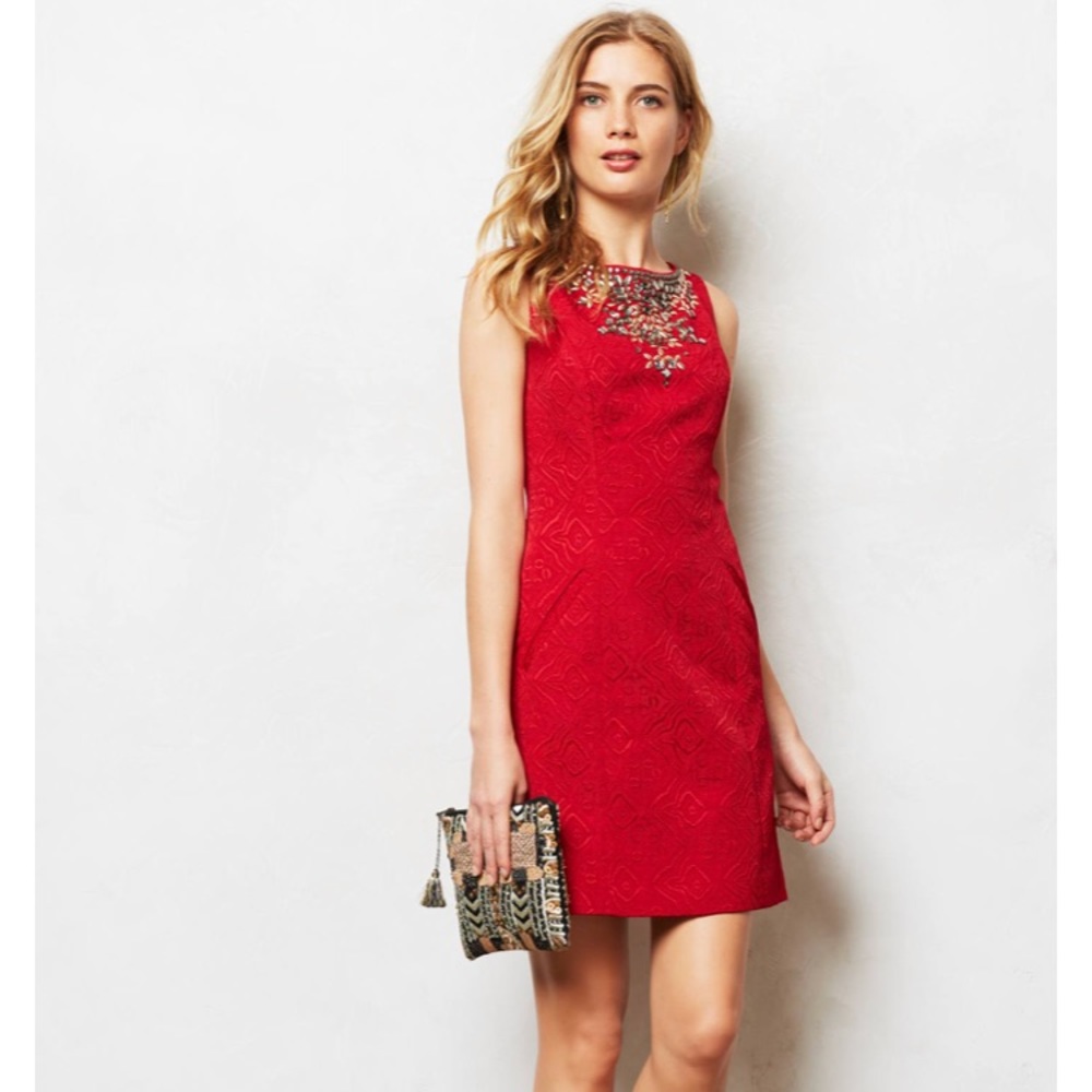 Anthropologie moulinette soeurs red shift dress